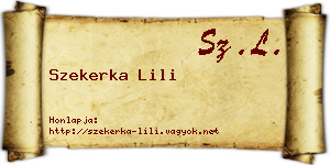 Szekerka Lili névjegykártya