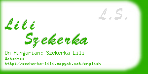 lili szekerka business card